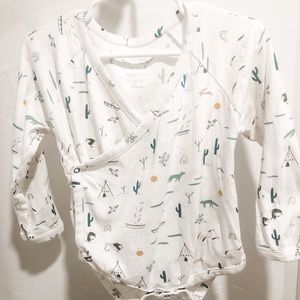 Red caribou long sleeved wrap onesie